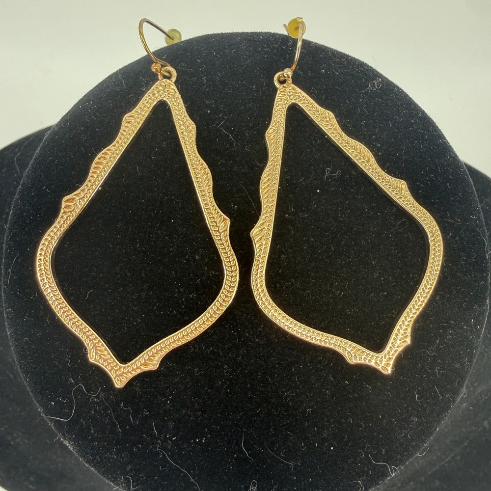 Kendra Scott Sophee Large Drop Earrings Women  Rose Gold Filigree Open Frame